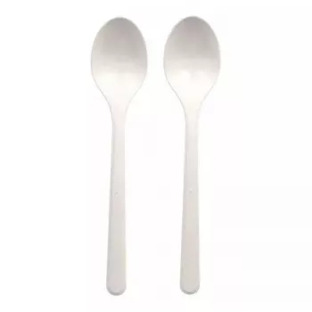 Cuchara de sopa desechable Papstar 96432 polipropileno blanco 50 unidades