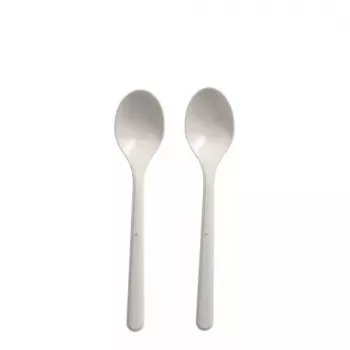 Cuchara de sopa desechable Papstar 96434 polipropileno blanco 50 unidades