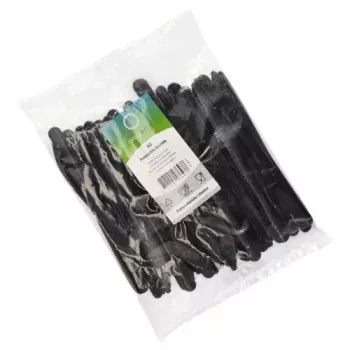 Tenedor desechable Papstar 96436 poliestireno 50 unidades negro 185 mm