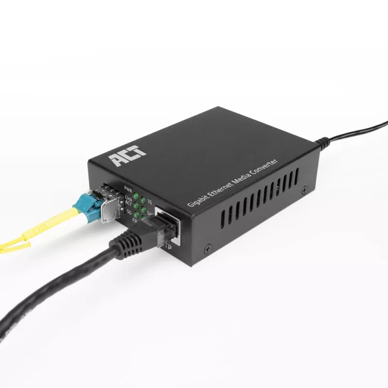 Conversor de medios de red ACT AC4451 1000 Mbit/s multimodo monomodo negro