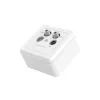 Hama 00205354 toma de antena 2x SAT + TV + radio blanco