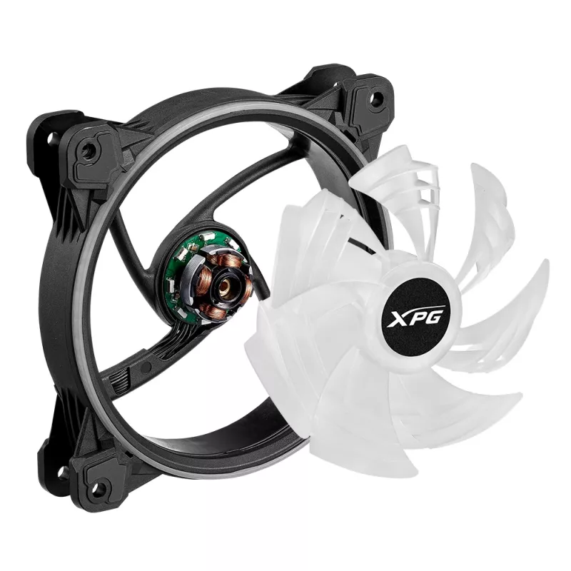 XPG HURRICANE 120 ARGB PWM Negro, ventilador, 12 cm, 600 RPM, 2000 RPM, Negro