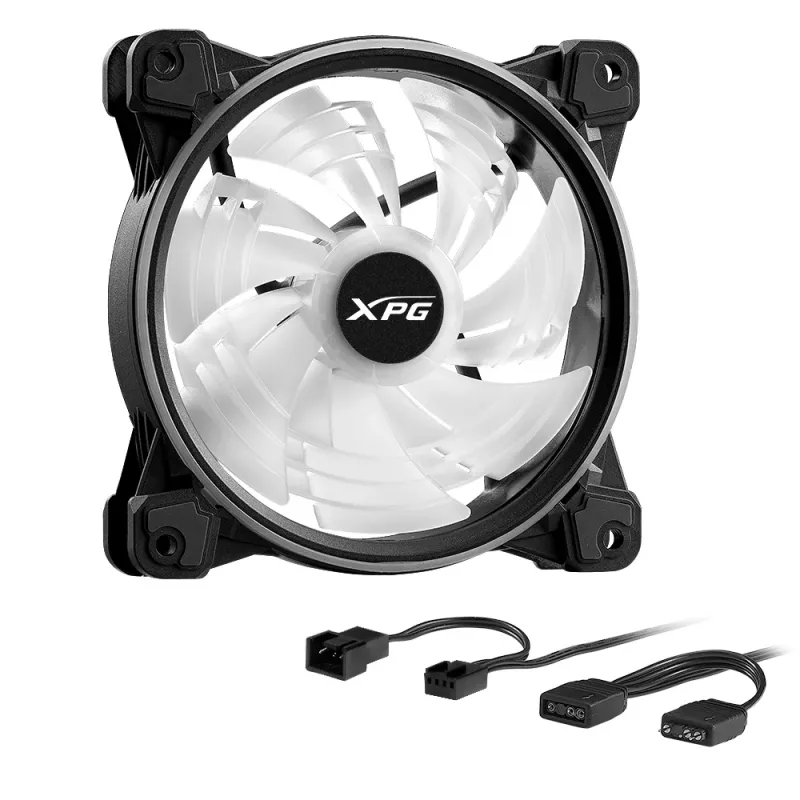 XPG HURRICANE 120 ARGB PWM Negro, ventilador, 12 cm, 600 RPM, 2000 RPM, Negro