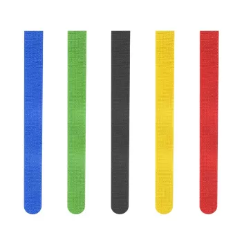 Hama 00221004 Bridas para cables Bridas de velcro nailon Negro, Azul, Verde, Rojo, Amarillo 5 uds.