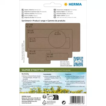 HERMA 2071 Etiquetas autoadhesivas - Rectángulo redondeado - Permanente - Marrón - 12x40mm - 672 uds.