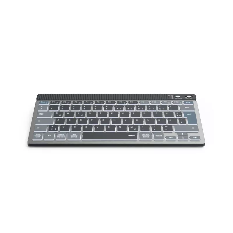 Teclado multidispositivo Hama WK-700, inalámbrico, retroiluminado, compacto, QWERTZ, negro