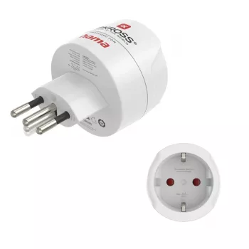 Adaptador de enchufe Hama 00223484 tipo J a tipo C (euroconector) blanco