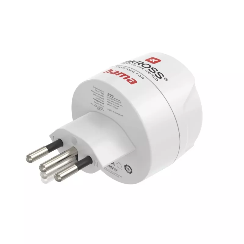 Adaptador de enchufe Hama 00223484 tipo J a tipo C (euroconector) blanco