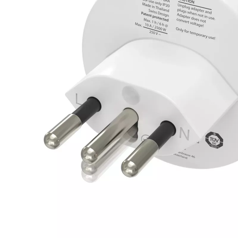 Adaptador de enchufe Hama 00223484 tipo J a tipo C (euroconector) blanco