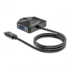 Dock/Hub combo USB-C y USB-A Manhattan, puertos (4): USB-A (x2) y USB-C (x2), 5 Gbit/s (USB 3.2 Gen1 también conocido como USB 3.0), forma angular para un fácil acceso a los puertos, alimentado por USB (no requiere fuente de alimentación externa)