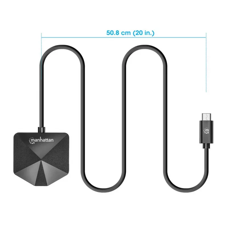 Dock/Hub combo USB-C y USB-A Manhattan, puertos (4): USB-A (x2) y USB-C (x2), 5 Gbit/s (USB 3.2 Gen1 también conocido como USB 3.0), forma angular para un fácil acceso a los puertos, alimentado por USB (no requiere fuente de alimentación externa)