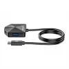 Dock/Hub combo USB-C y USB-A Manhattan, puertos (4): USB-A (x2) y USB-C (x2), 5 Gbit/s (USB 3.2 Gen1 también conocido como USB 3.0), forma angular para un fácil acceso a los puertos, alimentado por USB (no requiere fuente de alimentación externa)