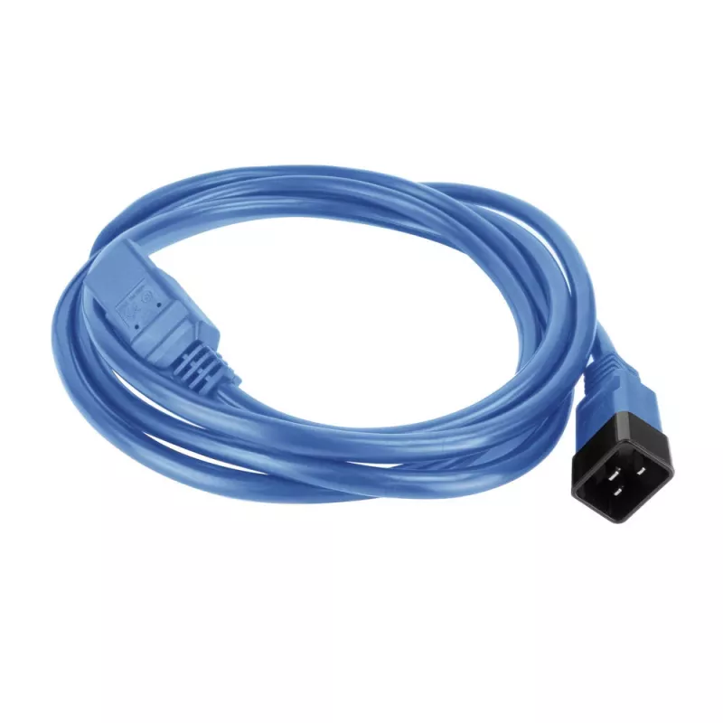 Cable de alimentación ACT C20-C21 IEC60320 azul 1 m, 250 V, 16 A