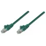 Cable de red Intellinet, Cat5e, 7,5 m, verde, CCA, U/UTP, PVC, RJ45, contactos dorados, protección de lengüeta, funda antipinzamiento, garantía de por vida