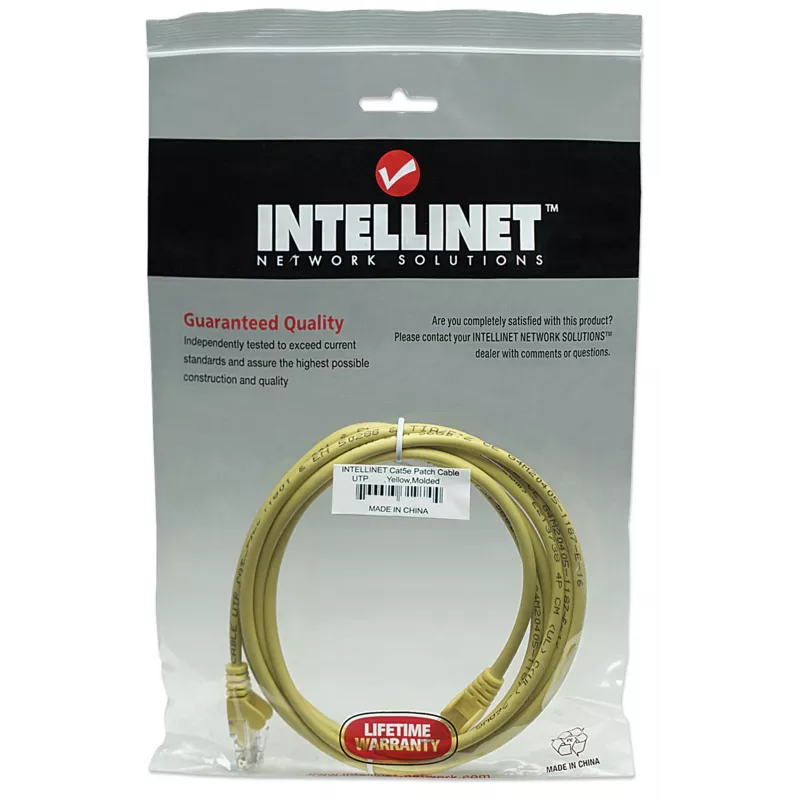 Intellinet 319966 cable de red patch RJ-45 Cat5e UTP, 7,5 m, moldeado, sin enganches, amarillo