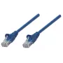 Cable de red Intellinet, Cat5e, 7,5 m, azul, CCA, U/UTP, PVC, RJ45, contactos dorados, sin lengüeta, funda antipinzamiento, garantía de por vida