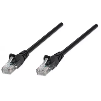 Cable de red Intellinet, Cat5e, 5 m, negro, CCA, U/UTP, PVC, RJ45, contactos dorados, sin lengüeta, moldeado, garantía de por vida