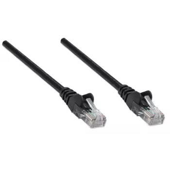 Cable de red Intellinet, Cat5e, 5 m, negro, CCA, U/UTP, PVC, RJ45, contactos dorados, sin lengüeta, moldeado, garantía de por vida