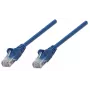 Cable de red Intellinet, Cat6, 1,5 m, azul, CCA, U/UTP, PVC, RJ45, contactos dorados, protección de lengüeta, funda antipinzamiento, garantía de por vida