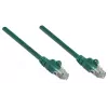Cable de red Intellinet, Cat5e, 3 m, verde, CCA, U/UTP, PVC, RJ45, contactos dorados, sin lengüeta, con funda antipinzamiento, garantía de por vida