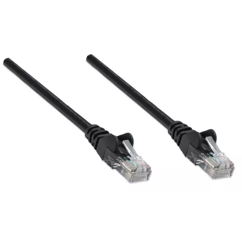 Intellinet 320764 cable de conexión de red, RJ45 (M) a RJ45 (M), Cat5e, U/UTP, 3 m, moldeado, sin enganches, negro