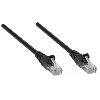 Cable de red Intellinet Cat5e, 2 m, negro, CCA, U/UTP, PVC, RJ45, contactos dorados, protección de lengüeta, funda antipinzamiento, garantía de por vida