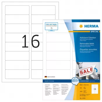 Etiquetas repegables HERMA 10303 A4 88,9x33,8 mm blanco