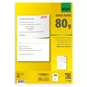 Papel de impresora A5 Sigel LP202 200 hojas blanco