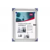 Nobo Panel informativo magnético con cerradura extraplano 1XA4, blanco, aluminio, 1 x A4, puerta corredera, cristal, 821 g