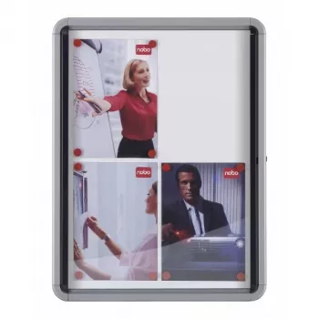 Nobo Premium Plus Panel informativo magnético con cerradura y puerta con bisagras 6xA4