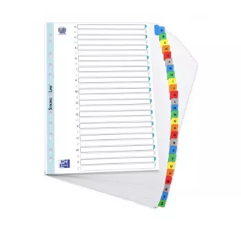 Índice de fichas Elba Mylar A-Z, 26 partes, A4 extraancho, 230 x 297 mm, pestañas de colores (592581-20)