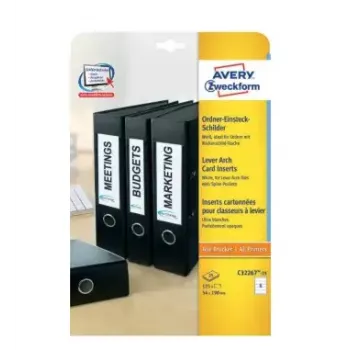Avery Zweckform C32267-25 etiquetas para lomo de archivador 54 x 190 mm, blanco