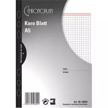 Hojas cuadriculadas Avery Zweckform Chronoplan 50304 para planificador A5, 50 hojas, 80 g/m²