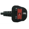 Cable de alimentación Manhattan, conector macho UK de 3 patillas a conector hembra C7 (figura 8), 1,8 m, 13 A, negro, cable, garantía de por vida