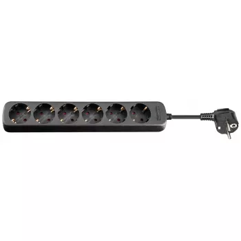 Regleta de enchufes Goobay 6 tomas 1,5 m negra