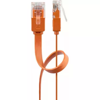 Cable de red plano Goobay CAT 6 U/UTP naranja 1,5 m