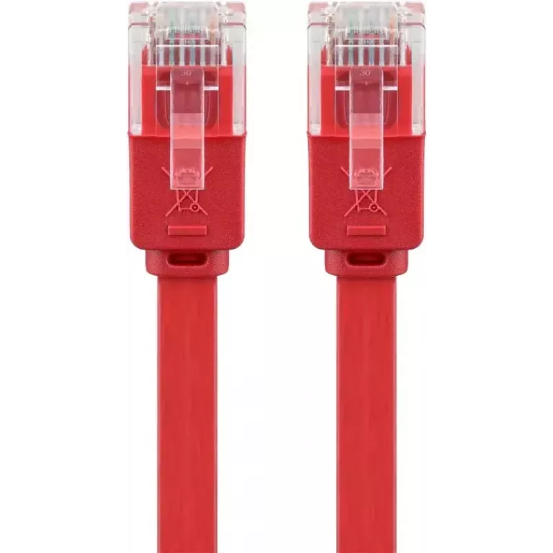 Cable de red plano Goobay CAT 6 U/UTP rojo 2 m