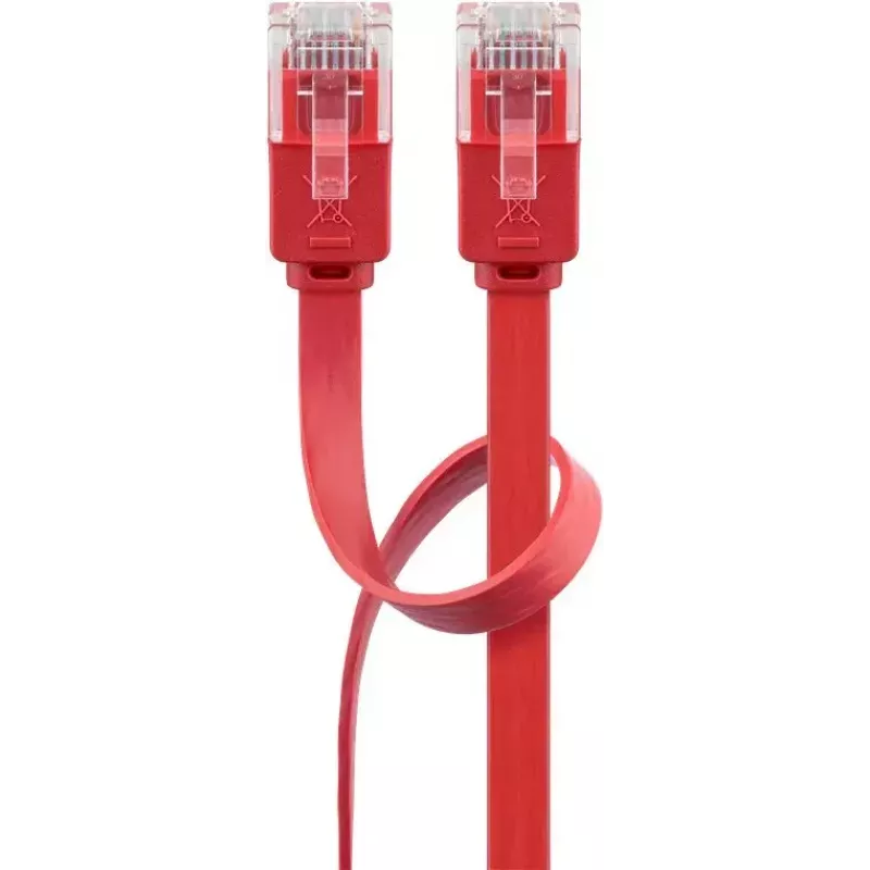 Cable de red plano Goobay CAT 6 U/UTP rojo 2 m