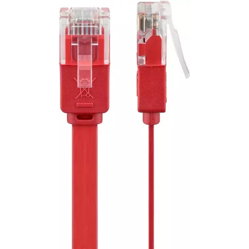 Cable de red plano Goobay CAT 6 U/UTP rojo 2 m