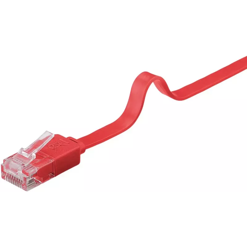 Cable de red plano Goobay CAT 6 U/UTP rojo 2 m