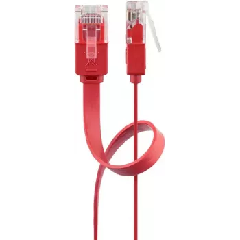 Cable de red plano Goobay CAT 6 U/UTP rojo 2 m
