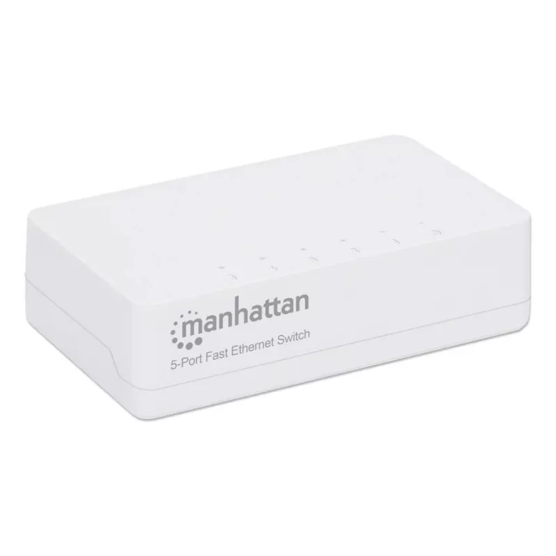 Manhattan switch Fast Ethernet de 5 puertos, plástico, garantía de tres años, caja