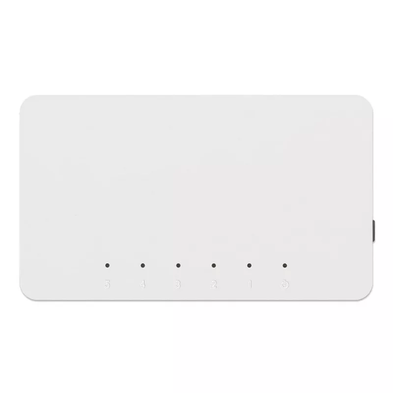 Manhattan switch Fast Ethernet de 5 puertos, plástico, garantía de tres años, caja