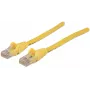 Cable de red Intellinet, Cat6, 20 m, amarillo, CCA, U/UTP, PVC, RJ45, contactos dorados, funda antipinzamiento, protección antipinzamiento moldeada, garantía de por vida