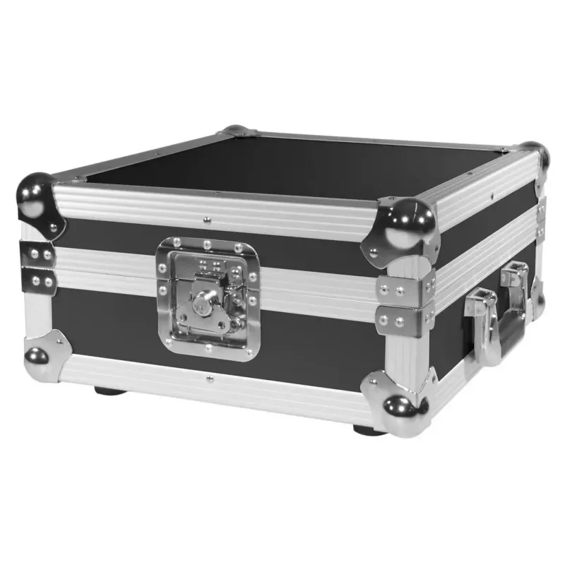 Funda rígida Roadinger 30122077 para discos de vinilo contrachapado negro plata