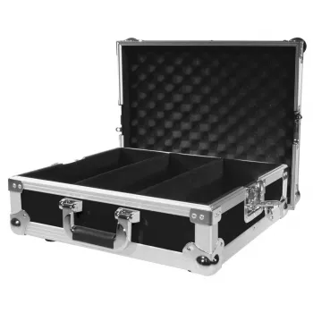 Funda rígida Roadinger 30122077 para discos de vinilo contrachapado negro plata