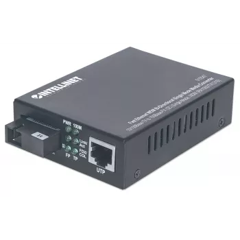 Intellinet convertidor de medios Fast Ethernet WDM bidireccional monomodo, 10/100Base-Tx a 100Base-Fx (SC) monomodo, 20 km, WDM (Rx1550/Tx1310)