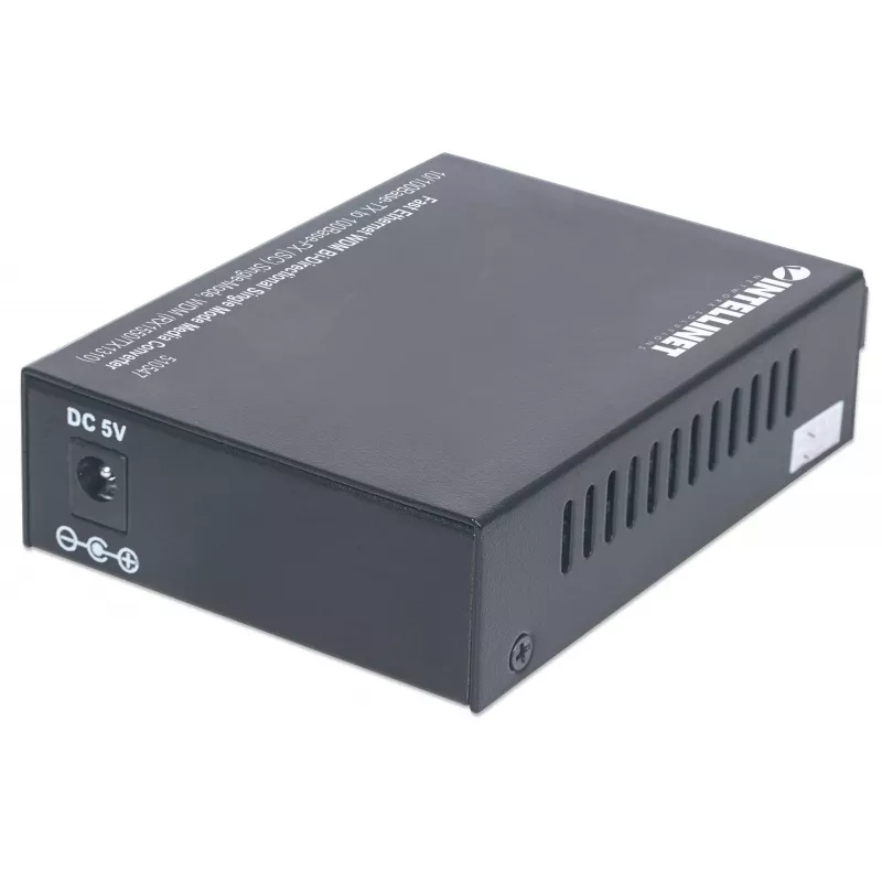 Intellinet 510547 convertidor de medios Fast Ethernet WDM bidireccional, de 10/100Base-TX a 100Base-FX (SC) monomodo, 20 km (12,4 mi), Rx1550/Tx1310 nm