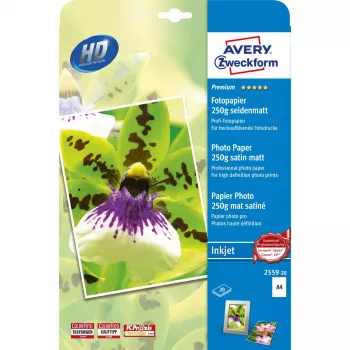 Papel inkjet Avery Premium A4 250 g blanco satinado mate