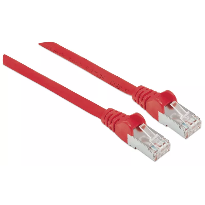 Intellinet 319133 cable de red patch, Cat6A, S/FTP, RJ45, 7,5 m, libre de halógenos, moldeado, de hilos trenzados, rojo
